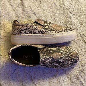 Snakeskin Platform Slip-On Shoes